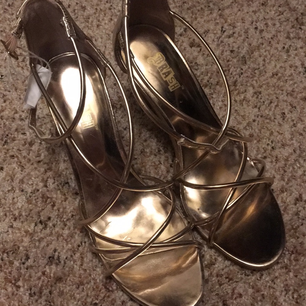 Gold strappy heels - brand new